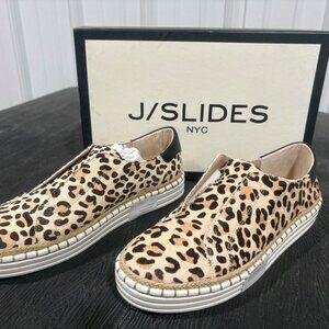 J/Slides Women’s Platform Sneakers – Beige Leopard | Size 7.5 | New